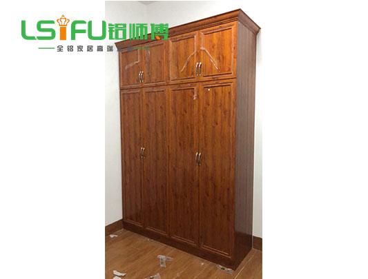 鋁師傅木紋全鋁衣柜定制設計裝修效果圖